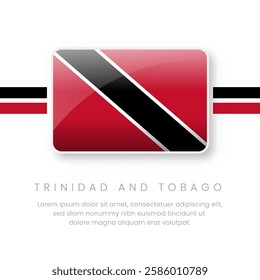 National Trinidad And Tobago Flag.Vector Trinidad And Tobago Button Flag. Realistic National Flag Design and Vector Template