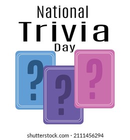 National Trivia Day, Idea For Poster, Banner, Flyer Or Postcard Vector Illustration