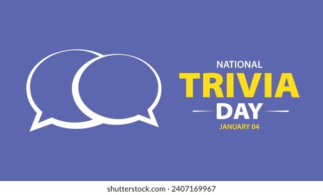 "National Trivia Day, 04. Januar: Feiern Sie das Wissen mit unserer fesselnden Bannervorlage, die perfekt für Quizzas, lustige Fakten und interaktive Inhalte ist, um an diesen besonderen Tag der Weisheit und des Lernens zu erinnern.