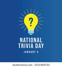 Plantilla de diseño de Vector del Día Nacional de la Trivia buena para el uso de la celebración. Diseño del Día Nacional de la Trivia. diseño plano. eps 10.
