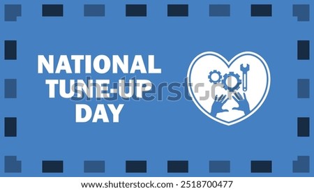 National Tune-Up Day vector banner design with geometric shapes and vibrant colors on a horizontal background.