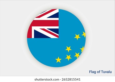 National Tuvalu flag. Oceania. High detailed flag of Tuvalu. 3D illustration.