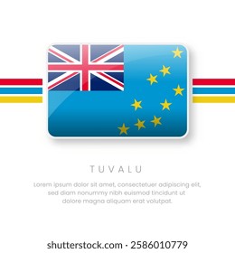 National Tuvalu Flag.Vector Tuvalu Button Flag. Realistic National Flag Design and Vector Template