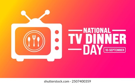 National TV Dinner Day background or banner design template. Holiday concept. Template for background, banner, card, poster, placard, design template with unique shapes with standard color.