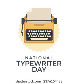 National Typewriter Day design template good for celebration usage. typewriter vector design. flat design. vector eps 10.