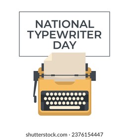 National Typewriter Day design template good for celebration usage. typewriter vector design. flat design. vector eps 10.