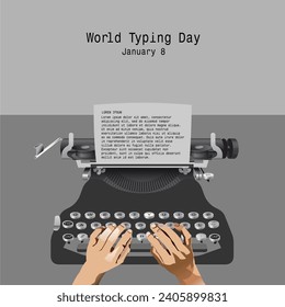 National Typewriter Day. June 23.Vector Illustration Suitable for greeting card, and poster. 