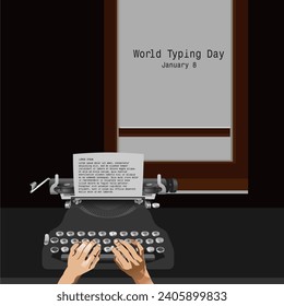 National Typewriter Day. June 23.Vector Illustration Suitable for greeting card, and poster. 