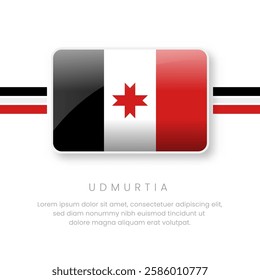 National Udmurtia Flag.Vector Udmurtia Button Flag. Realistic National Flag Design and Vector Template