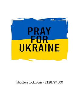 National Ukrainian flag. Concept symbol of help support and no war in the country of Ukraine. Vector isolated illustration.