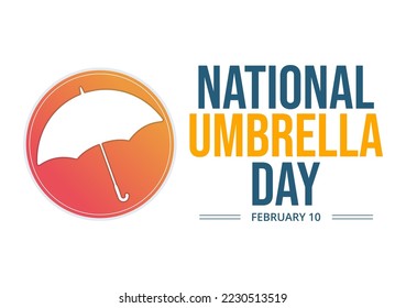 National Umbrella Day Celebration on February 10th to Protect us from Rain and Sun in Flat Cartoon Hand Drawn Template Illustration