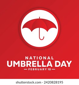 National Umbrella Day . Umbrella and red background.