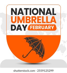 NATIONAL UMBRELLA DAY social media post Vector Illustration on february