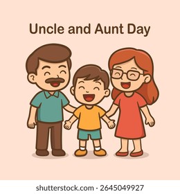dia do tio e da tia nacionais. Sorrindo para a celebração do dia do tio e da tia