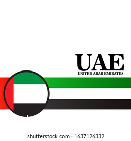 National United Arab Emirates flag. Wavy flag of United Arab Emirates Vector illustration