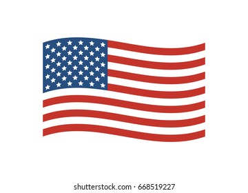 National United State of America (USA) flag. Vector illustration.