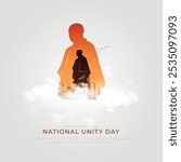 National Unity Day Post and Greeting Card. Statue of Unity of Sardar Vallabhbhai Patel Jayanti Vector Illustration.