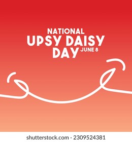 National Upsy Daisy Day. June 8. Smile line vector. Gradient background. Eps 10.