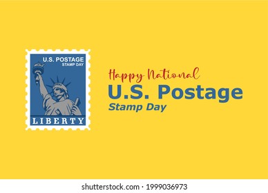 National U.S. Postage Stamp Day. Holiday concept. Template for background, banner, card, poster, t-shirt with text inscription, vector eps 10