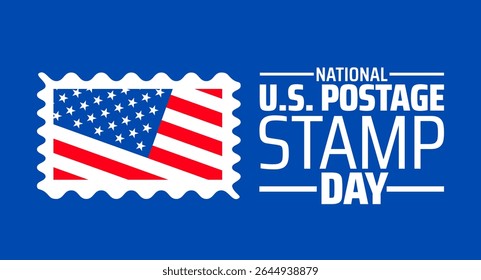 National U.S. Postage Stamp Day background, banner or poster design template. observed every year in july. Holiday concept. Use to any Template, card, poster, placard, template.