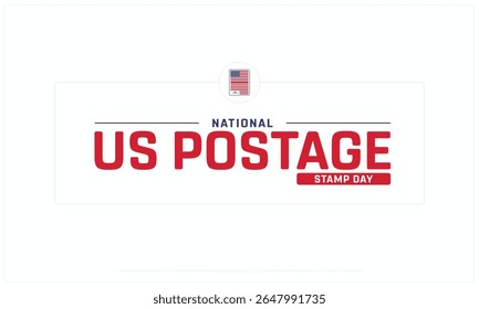 Projeto do dia do selo postal nacional dos EUA em fundo branco, Projeto tipográfico do dia do selo postal nacional dos EUA, Projeto vetorial do dia do selo postal nacional dos EUA, Dia do selo postal nacional dos EUA
