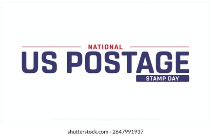 Projeto do dia do selo postal nacional dos EUA em fundo branco, Projeto tipográfico do dia do selo postal nacional dos EUA, Projeto vetorial do dia do selo postal nacional dos EUA, Dia do selo postal nacional dos EUA