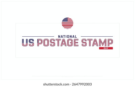 Projeto do dia do selo postal nacional dos EUA em fundo branco, Projeto tipográfico do dia do selo postal nacional dos EUA, Projeto vetorial do dia do selo postal nacional dos EUA, Dia do selo postal nacional dos EUA