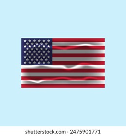 National USA 3D flag vector. United States of America wavy flag isolated 
