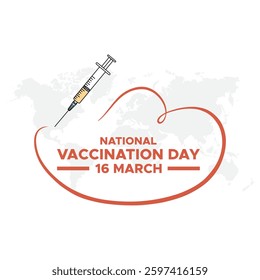 National Vaccination Day on March 16 vector. National Vaccination Day Social Media Post Design Vector template