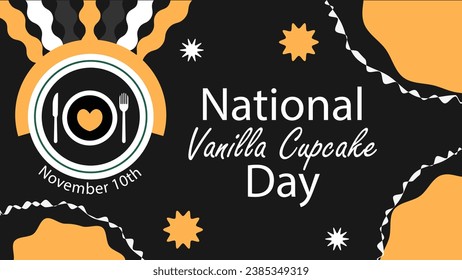 Diseño de banner vectorial en el Día Nacional del Pastel de Vainilla. Feliz Día Nacional del Pastel de Vainilla, moderna y mínima ilustración de afiche.