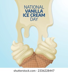 national vanilla ice cream day design template for celebration. vanilla ice cream vector illustration. flat ice cream design. ice cream design.