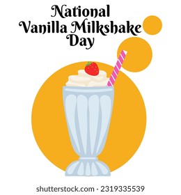 National Vanilla Milkshake Day, banner or poster design vector illustration