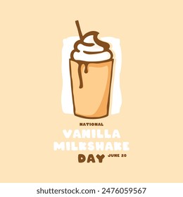 National Vanilla Milkshake Day. June 20. Eps 10.