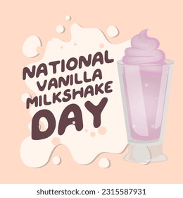 national vanilla milkshake vector design for celebration. vanilla milkshake vector design. milkshake illustration.