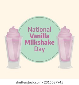 national vanilla milkshake vector design for celebration. vanilla milkshake vector design. milkshake illustration.