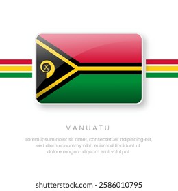 National Vanuatu Flag.Vector Vanuatu Button Flag. Realistic National Flag Design and Vector Template