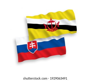 Banderas de olas de tela vectorial nacional de Eslovaquia y 000 aisladas en fondo blanco. de 1 a 2.
