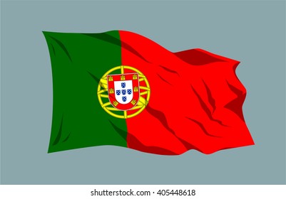 National vector flag ribbon Portugal Europe