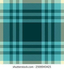 National vector pattern check, merry christmas seamless fabric tartan. Designer background textile plaid texture in cyan and dark colors palette.