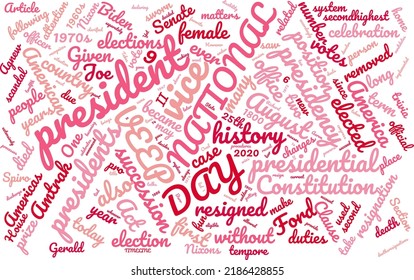 National Veep Day 9 August Word Cloud In Vector Art Creative Colourful White Back Ground