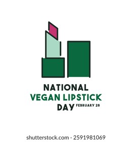National Vegan Lipstick Day. February 28. Eps 10.