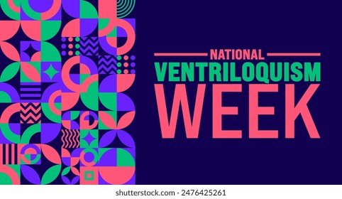 National Ventriloquism Week background template. Holiday concept. Use a background, banner, placard, card, and poster design template with text inscription and standard color. vector illustration.