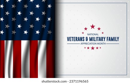 National Veterans And Military Family Appreciation Month Is November. Background Vector Illustration