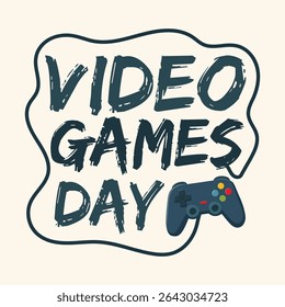 National video game day. Joysticks gamepad controller