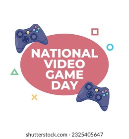 plantilla de diseño de vectores del día nacional de videojuegos para celebración. diseño vectorial de consola de videojuegos. vector plano del controlador de videojuegos.