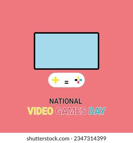 National Video Games Day background. Vector illustration.