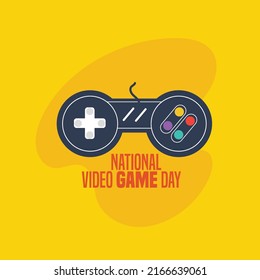 National Video Games Day. Game icon Template for background, banner, card, poster with text