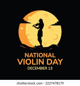 National Violin Day Silhouette Vector Illustration. Suitable for greeting card, poster and banner