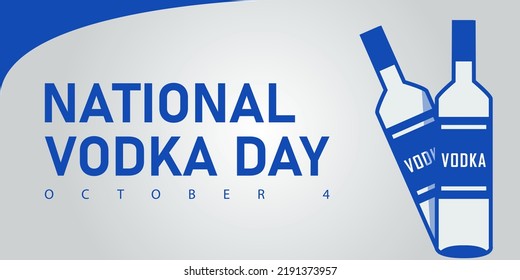 National vodka day banner, October 4th, suitable for banner, social media post, background. vector illustration.