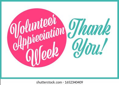 National Volunteer Appreciation Week holiday concept. April. Template for background, banner, card, poster with text inscription. Vector EPS10 illustration